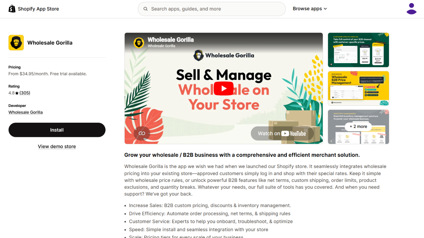 Wholesale Gorilla Shopify app