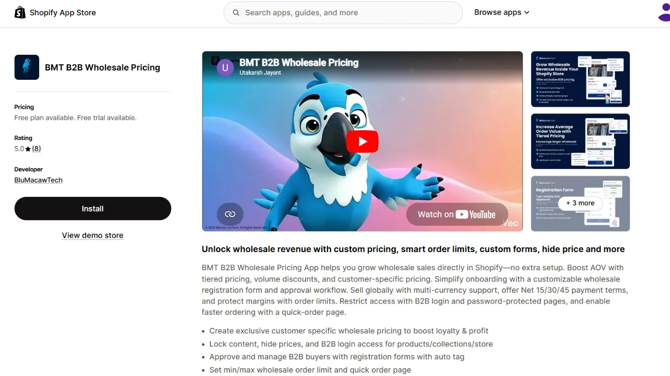 BMT B2B Wholesale Pricing Shopify app