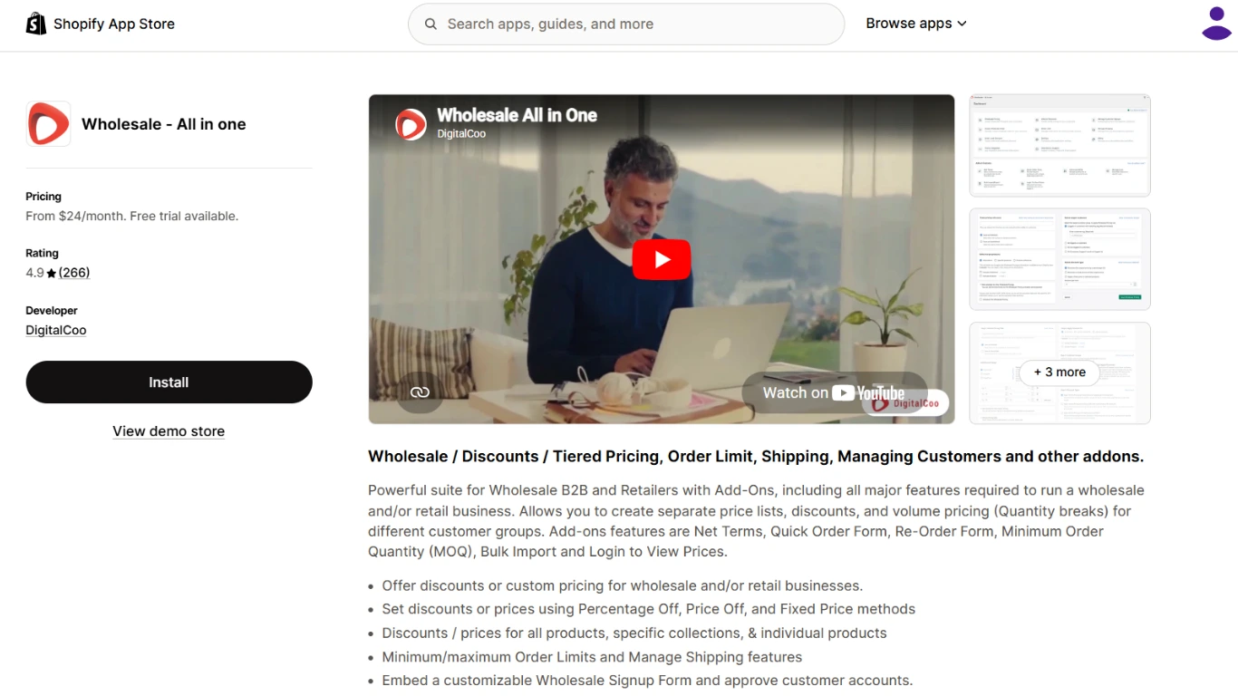 Wholesale All In One Shopify app