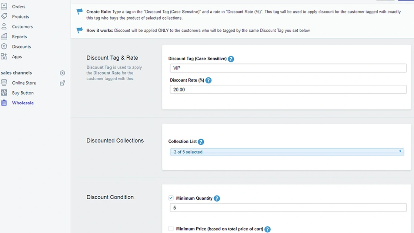 Wholesale Simplified Shopify app