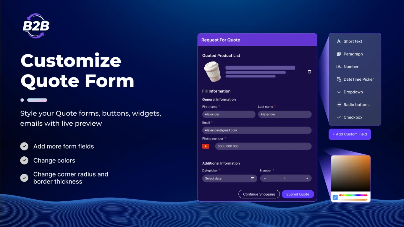 BSS B2B Order and Request a Quote Shopify app