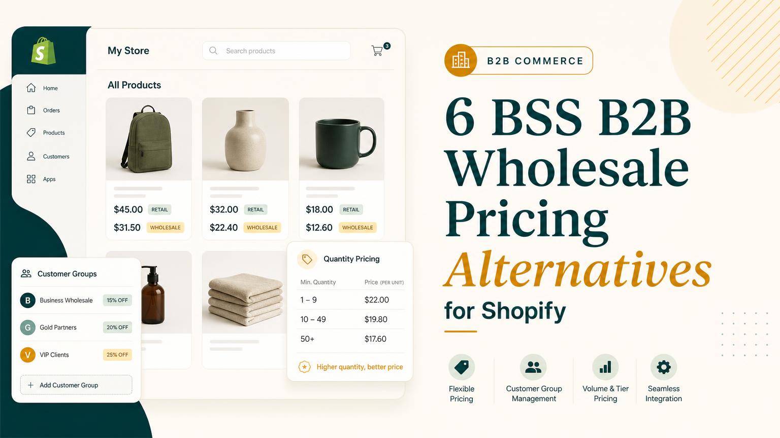 6 BSS B2B Wholesale Pricing alternatives for Shopify B2B and retail stores